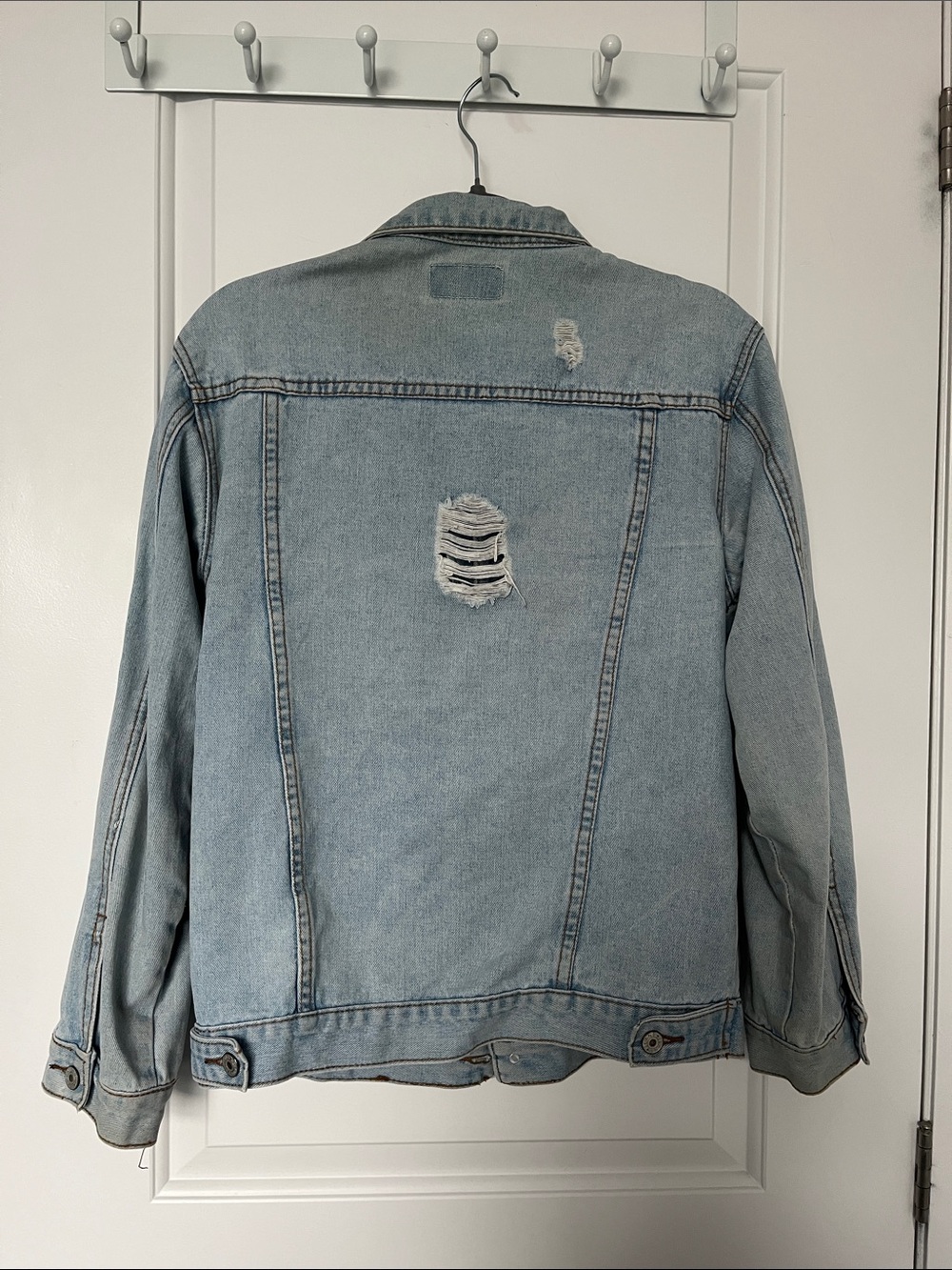 YesStyle Distressed Denim Jacket - Picture 2 of 2